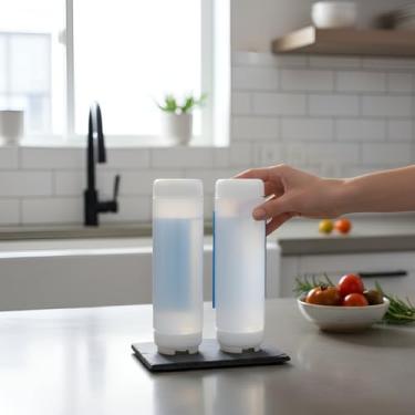 Imagem de Kit Conjunto 2 Bisnaga Invertida Profissional 710ml Molho Calda Ketchup Hotdog Maionese Molhos Catchup 24oz Cor Branco FIFO Transparente Foodtruck Válvula Resistente