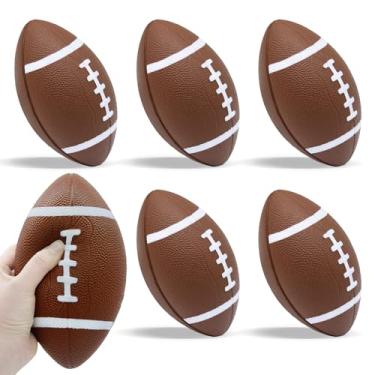 Imagem de Magicorange Pacote com 6 bolas de futebol de espuma, pequenas bolas de futebol macias de 18,4 cm para crianças e jovens (marrom)