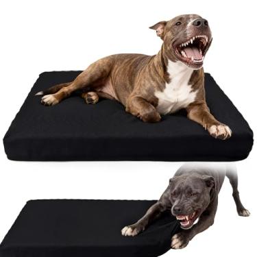 Imagem de Cama para cães à prova de mastigação, cama de cachorro indestrutível para mastigadores agressivos, tapete durável à prova d'água e lavável na máquina para uso interno/externo (tamanho grande, preto)