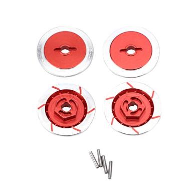 Imagem de Ainoli 4pcs acessório de disco de freio de roda de liga de alumínio adequado para carro HSP 94123/R31 1/10 RC (Vermelha)