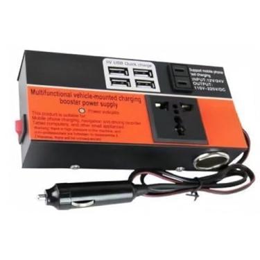 Imagem de Carregador de Bateria Automotivo, Inversor de Potência para Carro Anp 1500w Pico Dc 12v/24v A 110v/220v Viagem Do Conversor 6 Usb(Tomada de CARRO)