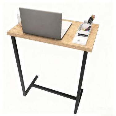 Imagem de Mesa lateral com estrutura de ferro e MDF - Multiuso para sofá/cama, compacta e fácil de montar