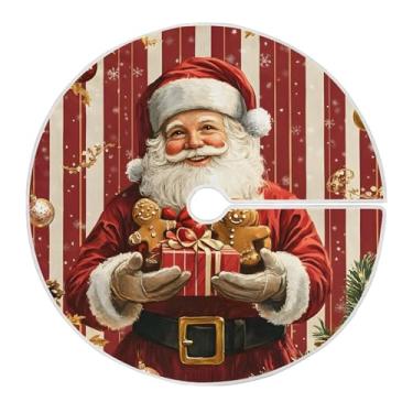 Imagem de SEHANY Saia para árvore de Natal, 122 cm, Papai Noel, vermelha, decoração de árvore de Natal, tapetes para decoração de festa de Natal em casa