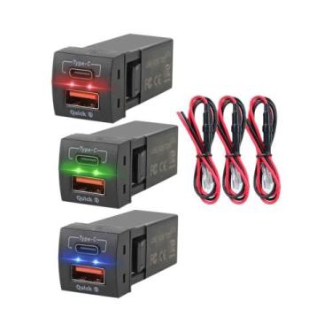 Imagem de Carregador USB Tipo-C PD 24V 12V 48W Para Toyota Corolla RAV4 Camry Ad