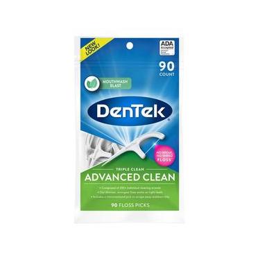 Imagem de Fio Dental Dentek Floss Picks Triple Clean Advanced 90un