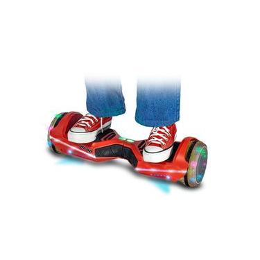 Imagem de Hoverboard Skate Elétrico Infantil Adulto DROP RAVEBOARD 500w 6.5 polegadas Bluetooth e LED RGB Infinito Vermelho