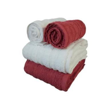 Imagem de Jogo 4 Toalhas de Banho e Rosto Super Grossa Loft Macia 100% Algodão A