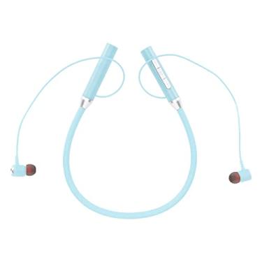 Imagem de Luqeeg Fones de Ouvido Magnéticos Sem Fio Com Fita para Pescoço, Bateria de Longa Duração para Frequentadores de Academia, Abs, Silicone Branco (#12)