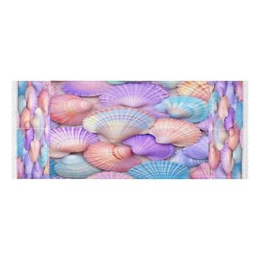 Imagem de Wassud Capas coloridas de lavadora e secadora de concha marítima, protetor de lavadora com sacos de armazenamento, capa de geladeira à prova de poeira com bolsos para lavanderia doméstica, cozinha