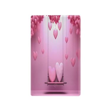 Imagem de Wassud Balões rosa na placa de cobertura do interruptor de luz giratória, 1 capa de tomada em branco placa de parede decorativa decoração de casa sala de estar quarto