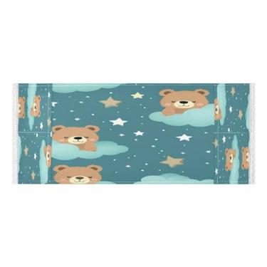 Imagem de Wassud Capas de lavadora e secadora com estampa de urso de desenho animado, protetor de lavadora com sacos de armazenamento, capa de geladeira à prova de poeira com bolsos para lavanderia doméstica