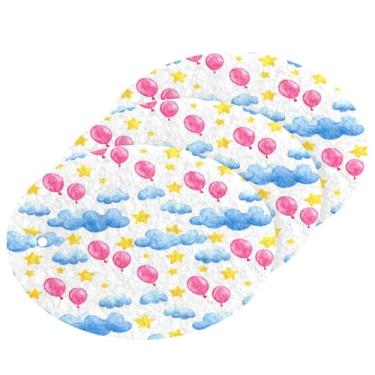 Imagem de Wassud Esponja de polpa de madeira aquarela nuvens azuis para pratos, pacote com 3 esponjas de cozinha para limpeza, esfregão resistente para panelas antiaderentes, esponjas de lavar louça para pia