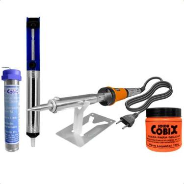 Imagem de Ferro Solda 100w 127v + Estanho +Sugador Solda + Pasta Solda - Startoo