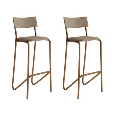 Imagem de Kit 2 Banquetas Altas Cozinha Balcão 1747 Carraro Rose - MÓVEIS CARRAR