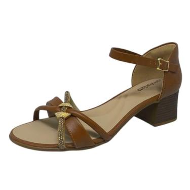 Imagem de Sandalia Feminina Salto Medio Bloco Macia Leve Comfortflex