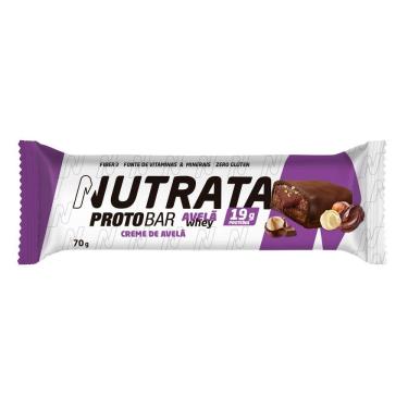 Imagem de Barra de Proteína Nutrata Proto Bar Sabor Avelã Whey Sabor Creme de Avelã com 19g de Proteína 70g