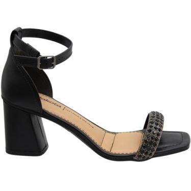 Imagem de Sandália Dakota Vieri Pedraria Strass Salto Bloco Médio Feminina, 37, 