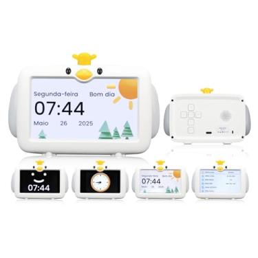 Imagem de Bateria Não Incluída, Alarme Despertador, Despertador Inteligente, 4 Temas de Exibição, com Ruído Branco, Relógio de Ruído Branco