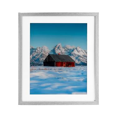 Imagem de Stupell Industries "In The Shadow Of The Tetons", impressão emoldurada sob vidro, cinza, 13 x 16