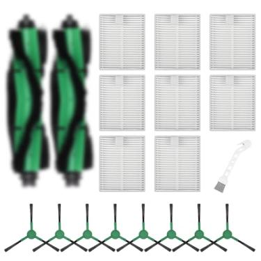 Imagem de Aomiduo Peças de reposição para iRobot Roomba Essential Series Q0120, Y0110, Q011, Y0140, Q0520, acessórios de aspirador de pó, 2 escovas de rolo, 8 filtros Hepa, 8 escovas laterais, 1 escova de