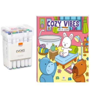 Imagem de Kit 24 Caneta Marcador Duas Pontas + Bobbie Goods Antistress - Brw