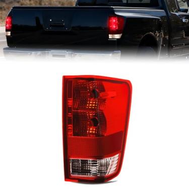 Imagem de Nilight Conjunto de lanterna traseira compatível com Nissan Titan 2004, 2005, 2006, 2007, 2008, 2009, 2010, 2011, 2012, 2013, 2014, 2015, Nissan Titan, luz traseira estilo original, lente vermelha