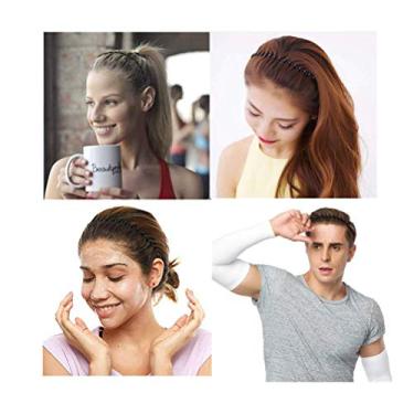 Imagem de Semme Faixa de Cabelo Elástica Antiderrapante, Faixa de Metal para Mulheres e Homens, Unissex, Design de Onda de Primavera, Acessórios de Liga de, Preto, 6 Peças (Preta)