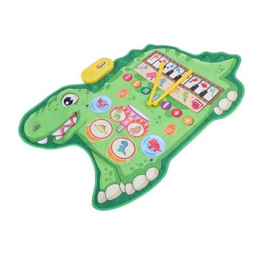 Imagem de Cryfokt Piano e Tambor Bonitos do Dinossauro da Esteira Musical do bebê para a Aprendizagem da Criança, Conjunto Tambor Brinquedo Educação Precoce Com Materiais Seguros