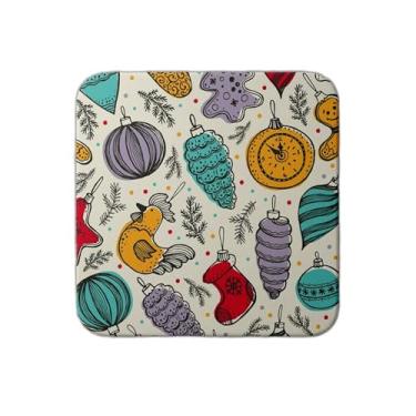 Imagem de Ladrilho Decorativo de Cerâmica Com Estampa Natal Colorido Retro