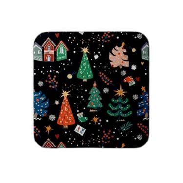 Imagem de Ladrilho Decorativo de Cerâmica Estampa Natalina Azul Escuro