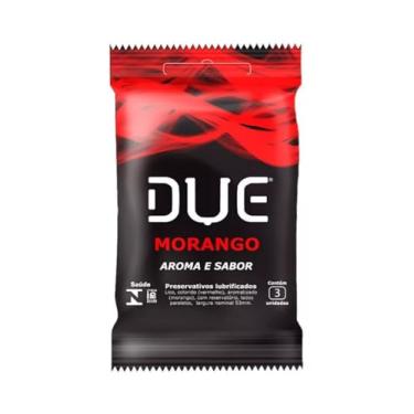 Imagem de Preservativo Due Aroma e Sabor de Morango com 3 Unidades