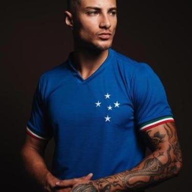 Imagem de Camisa Cruzeiro Retrô Palestra Azul Masculina-Masculino