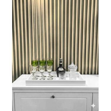 Imagem de Bandeja Decorativa Vidro Branco Luxo 40x30 - Inova Decor