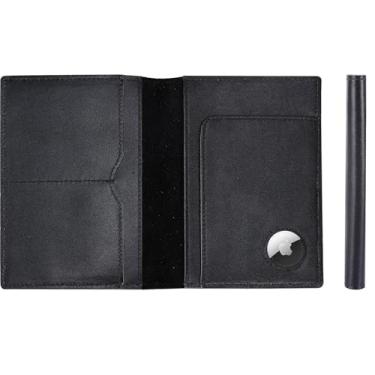 Imagem de STAR VISTA Porta-passaporte de viagem de couro Albatross, design minimalista, capa de couro de flor integral para homens e mulheres - Carteira fina para passaporte, dobrável, bloqueio RFID, AirTag de