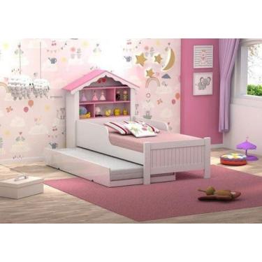 Imagem de Bicama Infantil Casinha Menina com Colchões - Vitamov
