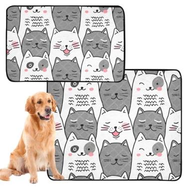 Imagem de TSENQUE Almofadas de xixi laváveis e brancas fofas para cães, reutilizáveis, absorventes e absorventes para cães, tapete impermeável para cercadinho para cães, pequeno x pacote com 3