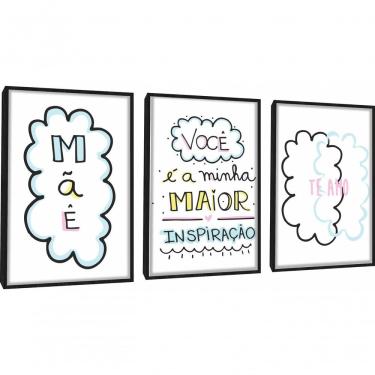 Imagem de Quadro Decorativo Mãe Te Amo Com Moldura Preto