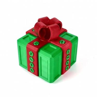 Imagem de QAONIE Caixa irritante de presente de Natal infantil, caixa de presente engraçada para dinheiro e porta-cartões, presente realmente brincadeira. (verde + vermelho)