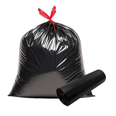 Imagem de Sacos de lixo de 8 galões, 18 sacos de lixo com cordão, 55 cm × 24,80 cm, 1,15 mm, preto