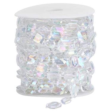 Imagem de HEEPDD Guirlanda de Contas de Acrílico de 10 M, Cordão de Decoração Retangular Iridescente Com Superfície Lisa de Alto Brilho para Casamento, Festa de Natal, Embrulho de Presente,