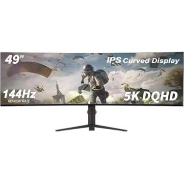 Imagem de YOGAES Monitor de Jogos Ultrawide de 49 Polegadas Dual QHD (5120x1440) IPS Curvo,5K Monitor de 49 Polegadas, 5K. HDR 400, Alto-falantes Integrados, USB-C,VESA 100x100,G-SYNC (144hz)
