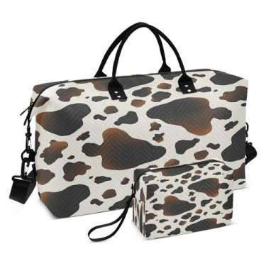 Imagem de CEBUGI Bolsa feminina acolchoada com estampa de leopardo, bolsa de viagem de fim de semana, bolsas hospitalares para trabalho de parto e parto