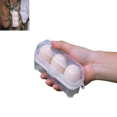 Imagem de KIRYU Suporte para ovos ao ar livre, portátil, de plástico, à prova de choque e à prova de vazamento, 3/4/8, porta-ovos, para cozinha, churrasco, viagem, geladeira (A)