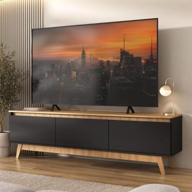 Imagem de Rack para TV até 75 Polegadas 180cm 3 Portas Retrô Multimóveis MP1102