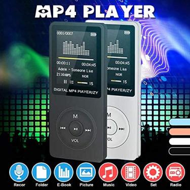 Imagem de Generic MP3 MP4 Player Leitor de Música Portátil Ultrafino Com Tela TFT de 1,8 Polegadas para Alunos Fácil Aprendizado de Idiomas Microfone Embutido e Rádio FM para Estudo e Entretenimento PVC Preto