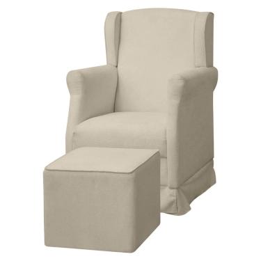 Imagem de Poltrona De Amamentação Com Balanço e Puff Doçura Bouclê