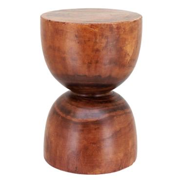 Imagem de BANQUETA MADEIRA 45x31x31cm NATURAL BANCO DECORATIVO JARDIM GARDEN