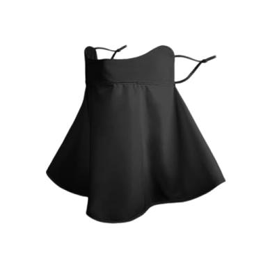 Imagem de Proteção solar FPS 50+, unissex, respirável, resfriante, proteção solar, proteção UV, polaina de pescoço, cachecol para atividades ao ar livre no verão, Preto, Unisex