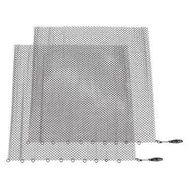 Imagem de GLOGLOW Cortina de Tela de Malha para Lareira Com Tela de Fogo, Aço Inoxidável, Proteção contra Faíscas, 2 Painéis, para Lareiras a Lenha, Lareira e Aquecimento (24 * 22 pol.)