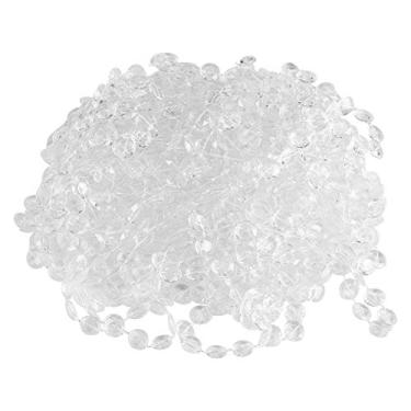 Imagem de GLOGLOW Cortina de 10m de Comprimento, Decoração de Casamento e Festa, Artesanato Diy Personalizável, Cortina de Contas Acrílicas Transparentes Reflexivas de Luz, Nan (Transparente)